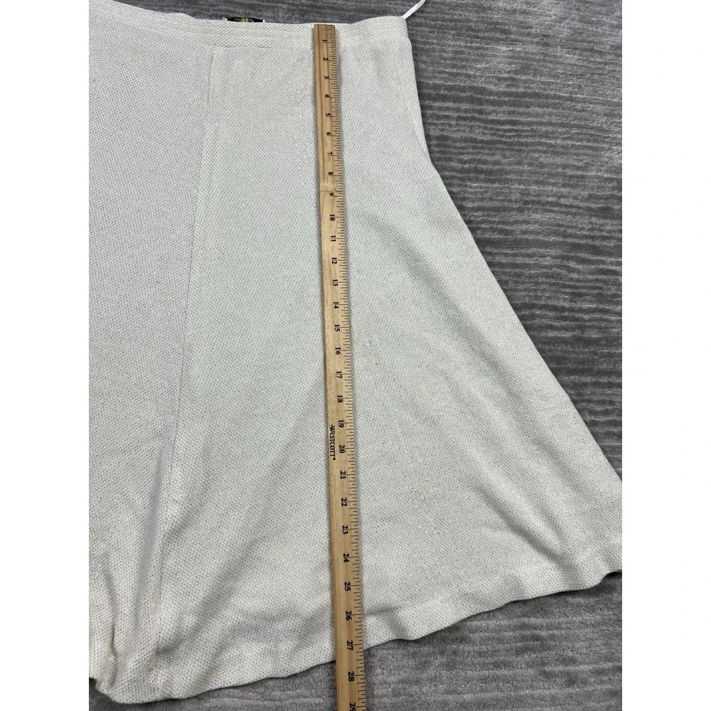Robbie Sport Skirt Womens Large Beige Gold‎ Metallic Midi Pull On